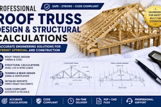 design roof truss, truss framing, roof framing  and structural calculations