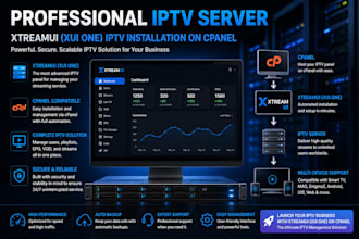 setup professional iptv server, xtreamui, xui one, iptv installation,cpanel
