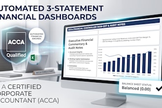 build 3 statement financial dashboards as an acca member