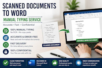 manually type scanned documents into microsoft word