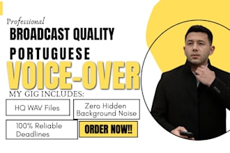 record clean broadcast quality portuguese male voice over voice actor