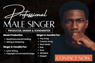 male country singer, male singer and vocalist, custom singer, pop male singer