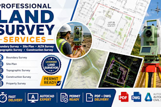 provide land survey, boundary survey, alta survey, site plan, topographic survey