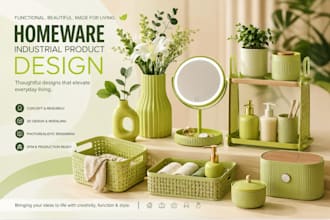 do 3d cad design for homeware,flower vases, vanity mirrors, storage baskets,rack