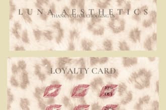 design luxury beauty business cards and loyalty cards