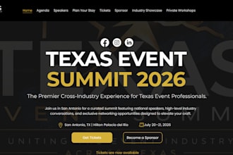 design wix event booking website, eventbrite event page, conference landing page