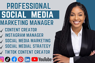 be your social media manager, social media strategy and content creator