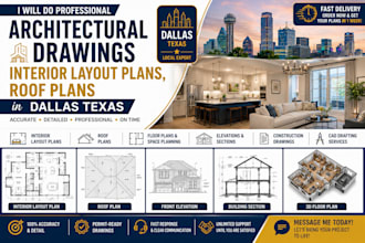 architectural architectural drawing interior layout plans, roof plans in dallas
