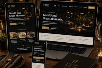 design a modern restaurant website with online menu and booking