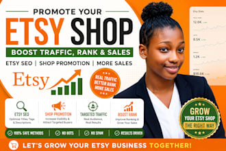 promote etsy shop, boost etsy traffic with etsy SEO and etsy shop promotion