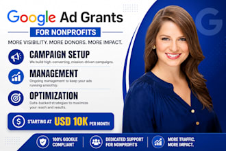 set up and manage google ads grants PPC campaigns for nonprofit
