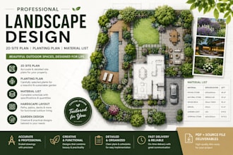 do architect landscape 2d site plan planting plan material list as garden design