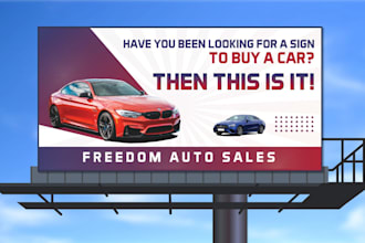design modern billboard, yard sign, signage, and signboard