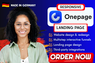 design and redesign onepage io german website landing page and sales funnel form