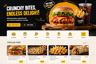 create restaurant website with online ordering, menu and mobile design