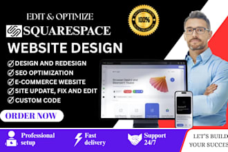 edit squarespace website design or redesign SEO and custom code