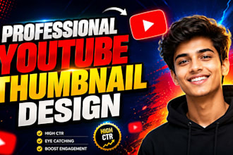 design professional youtube thumbnails with high CTR