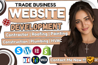 build squarespace or godaddy plumbing real estate painting roofing hvac website