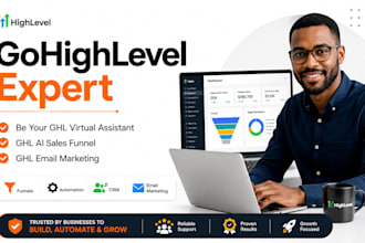 be your gohighlevel virtual assistant, ghl ai salesfunnel, ghl email marketing