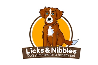 design vibrant animated licks nibbles logo