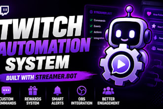 build complete twitch channel automation system with streamer bot
