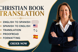 translate proofread format devotional christian book from english to spanish