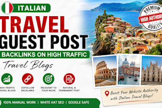 publish italian guest post with dofollow backlink from italian travel sites