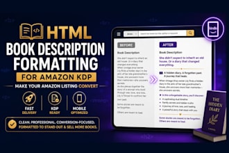 format your book description with HTML for amazon KDP