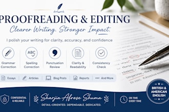 proofread and edit essays, assignments, and academic documents