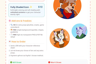 draw furry illustration, fursona, furry pfp, furry art and anthro