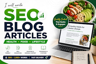 write SEO blog posts for health, food, and lifestyle websites
