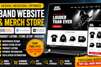 do bandzoogle website wordpres product listing band merchandise ecwid redesign