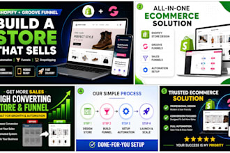 build shopify store design groove funnel sales  website automation dropshipping