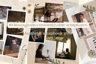 design aesthetic scrapbook templates for instagram feed