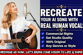 recreate or remake ai song as female singer songwriter, female edm pop singer