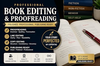 professionally edit, proofread, and polish your book or manuscript