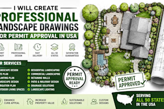 create professional landscape drawings for permit approval in USA