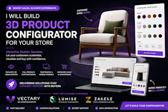 build 3d product configurator for your store using vectary, lumise, zakeke