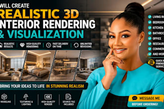 create realistic 3d interior rendering and visualization