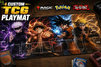 design custom tcg playmat,mtg,pokemon,yugioh print ready artwork