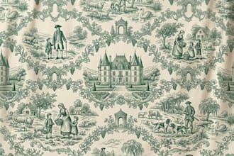 design elegant toile de jouy seamless patterns for luxury textile fashion design
