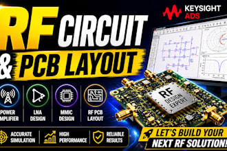 design rf circuit, rf pcb layout, power amplifier, lna, mmic using keysight ads