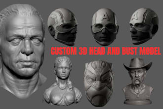 sculpt 3d head model 3d cosplay helmet 3d face character, bust for stl printing