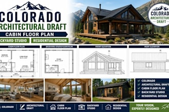 colorado architectural draft cabin floor plan backyard studio residential design