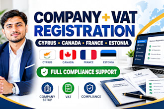 register your company and vat cyprus canada france estonia with full compliance