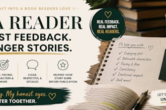 provide honest beta reading and constructive feedback for your book