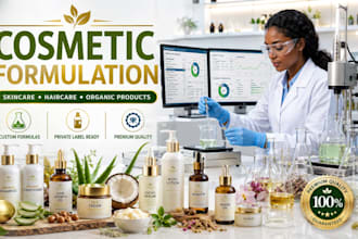 develop formulas for cosmetic formulation for hair care skincare organic product