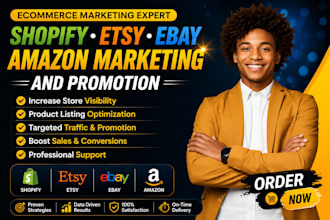 shopify, etsy, ebay, and amazon marketing and promotion