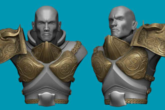 create 3d bust sculpting, realistic 3d character bust model from your image