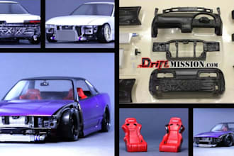 design custom rc drift body kits, rc body shells, widebody kits, and rc car part